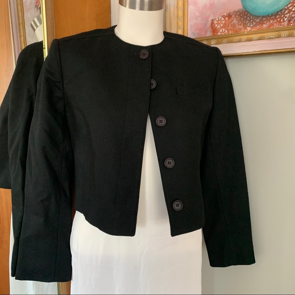 Pendleton Cropped Black Blazer Jacket Size 6 crop